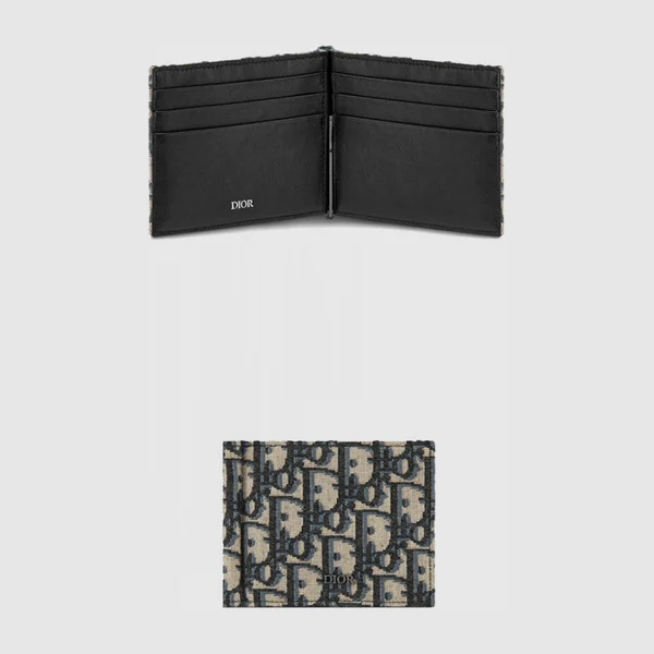 디올 머니 클립 지갑 2ESBH